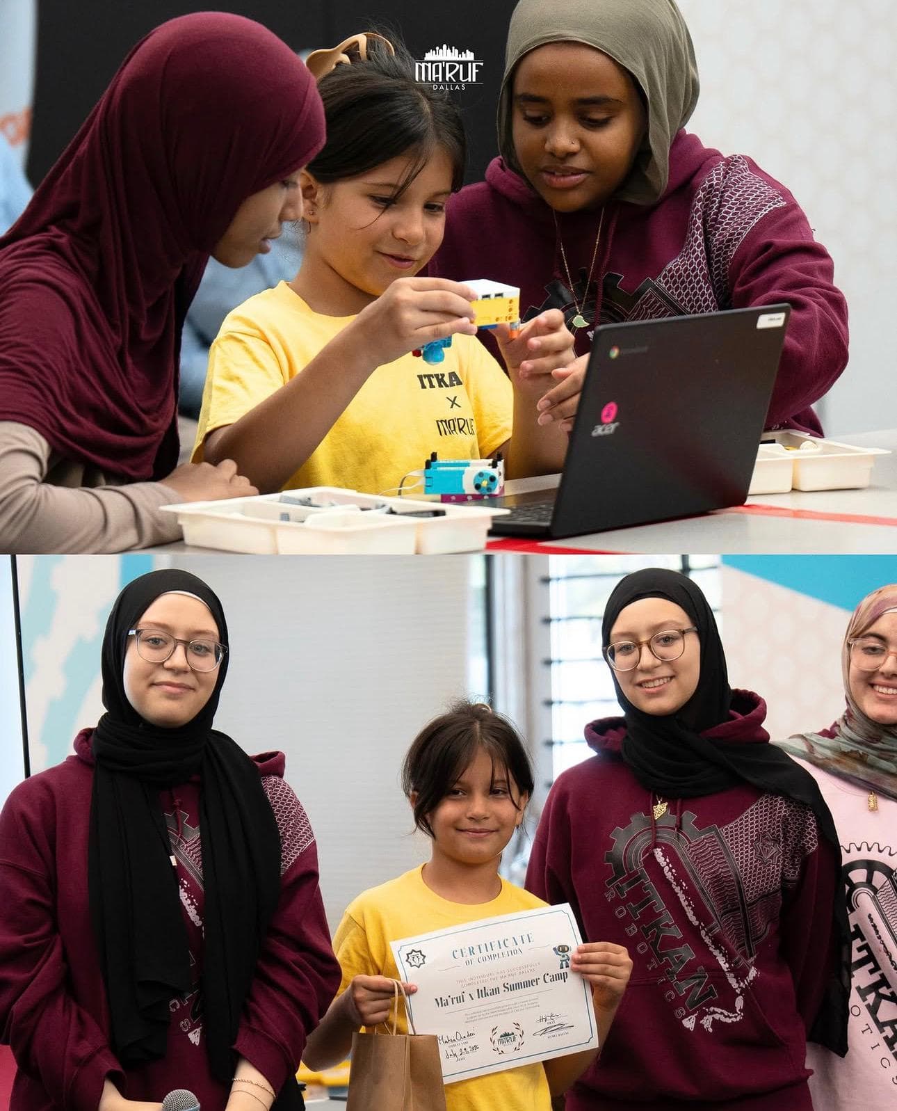 ITKAN's student mentors alongside the campers.