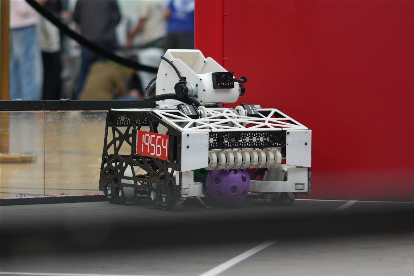 An FTC robot on the competition floor at ITKAN I-League